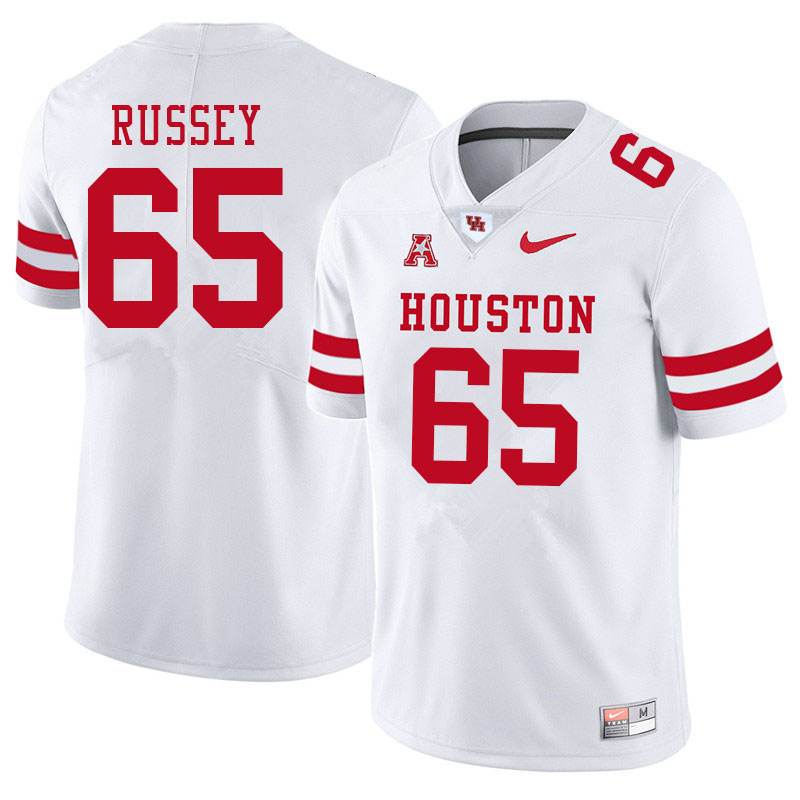 Men #65 Kody Russey Houston Cougars College Football Jerseys Sale-White - Click Image to Close